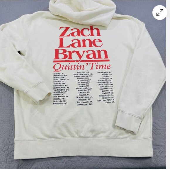 (NWOT) Zach Bryan Quittin Time 2024 Tour Thick Heavy Hoodie - Picture 2 of 3